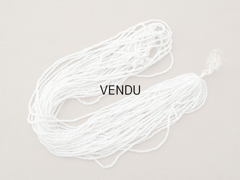 画像4: アンティーク 極小 カット入り クリスタルガラス パールホワイトのシードビーズ 