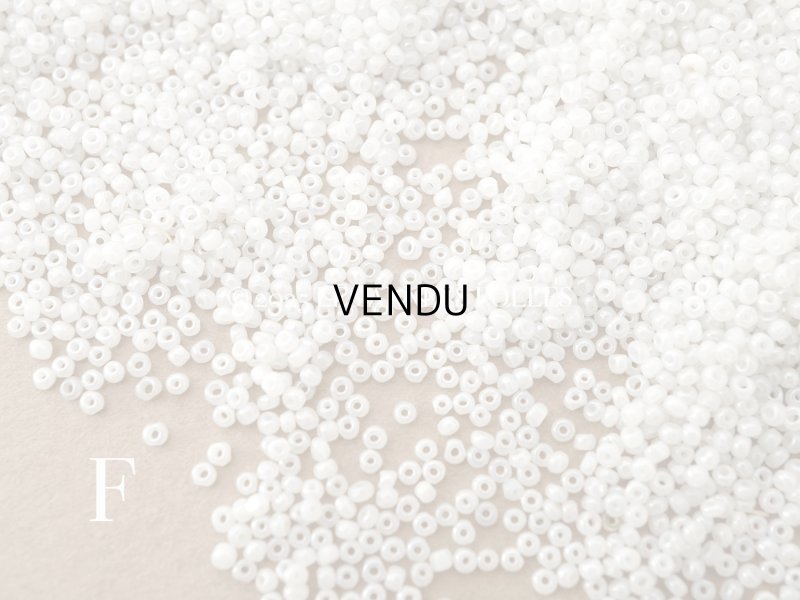 画像10: アンティーク 極小 カット入り クリスタルガラス パールホワイトのシードビーズ 