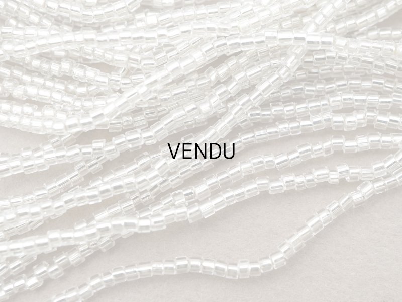 画像3: アンティーク シードビーズ クリア＆シルバー ガラス製 22〜26g 1cm=8〜9粒