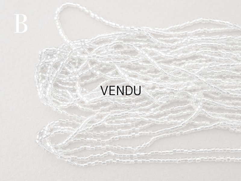 画像5: アンティーク シードビーズ クリア＆シルバー ガラス製 22〜26g 1cm=8〜9粒