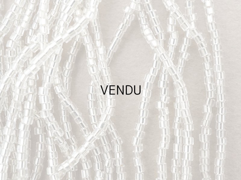 画像2: アンティーク シードビーズ クリア＆シルバー ガラス製 22〜26g 1cm=8〜9粒