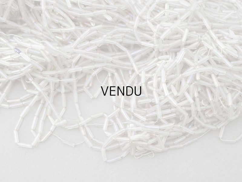 画像4: アンティーク スフレビーズ オーロラ加工 ライン入り 2×6.5cm ストライプ 146g