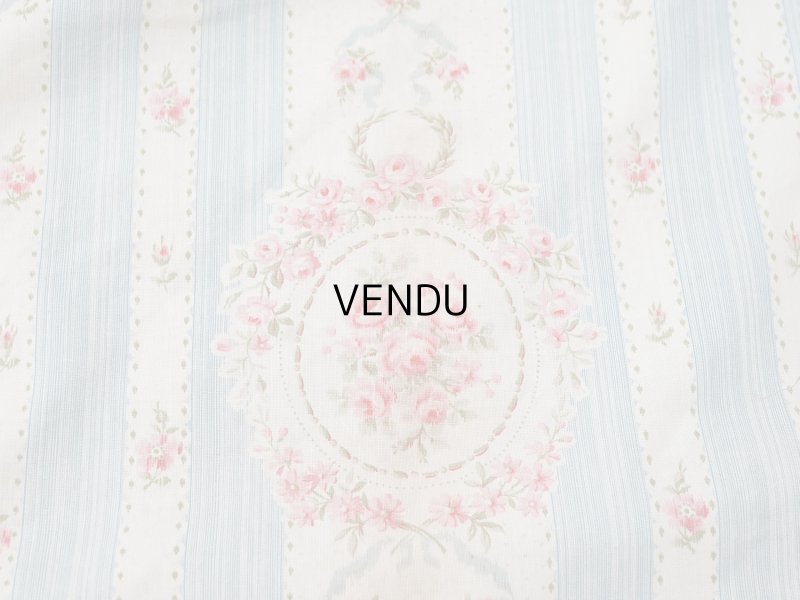 画像3: アンティーク 薔薇のメダイヨン ファブリック 120×295cm