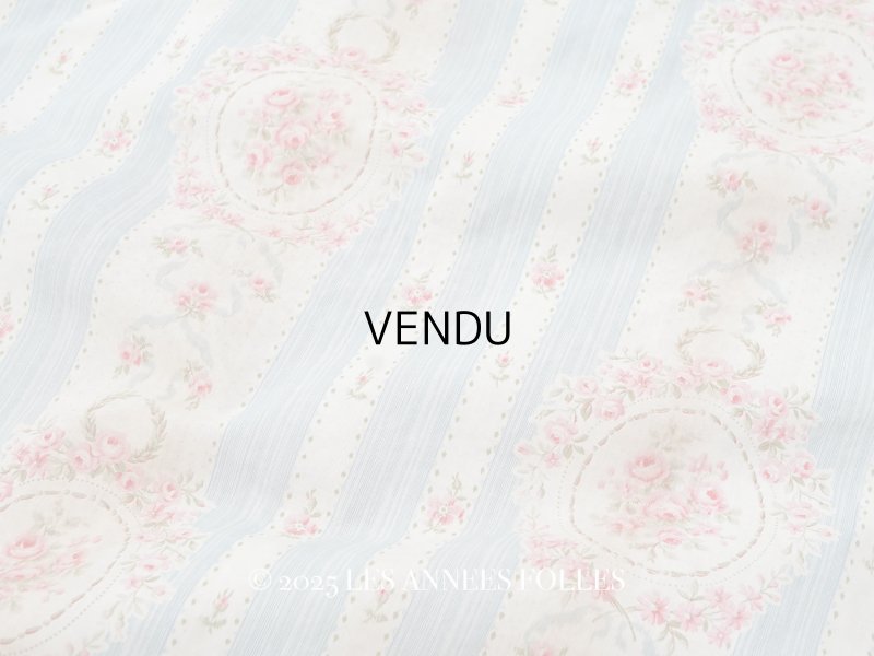 画像1: アンティーク 薔薇のメダイヨン ファブリック 120×295cm