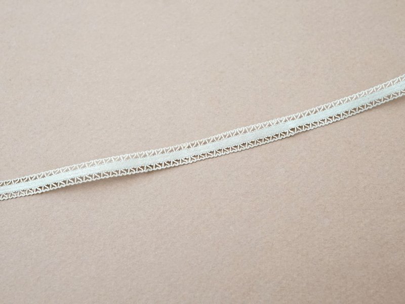 画像2: アンティーク シルク製 サテンリボン 透かし柄 76cm パウダーブルーグリーン