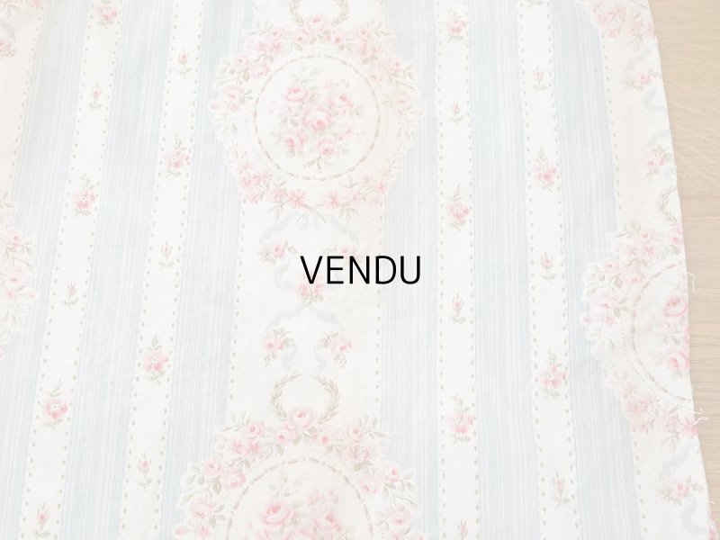 画像17: アンティーク 薔薇のメダイヨン ファブリック 120×295cm