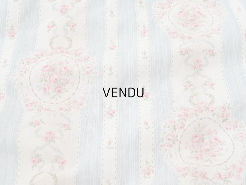 画像2: アンティーク 薔薇のメダイヨン ファブリック 120×295cm