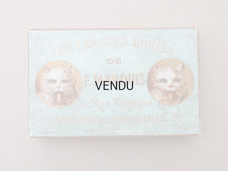 画像2: アンティーク ラングドシャのお菓子箱『ショコラ・フランソワ・ マルキ』LES LANGUES DOREES DE F.MARQUIS - CHOCOLAT FRANCOIS MARQUIS PARIS -