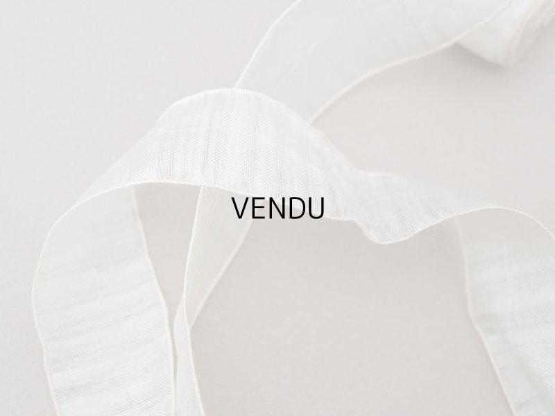 画像2: アンティーク オーガンジーのリボン オフホワイト 10m 