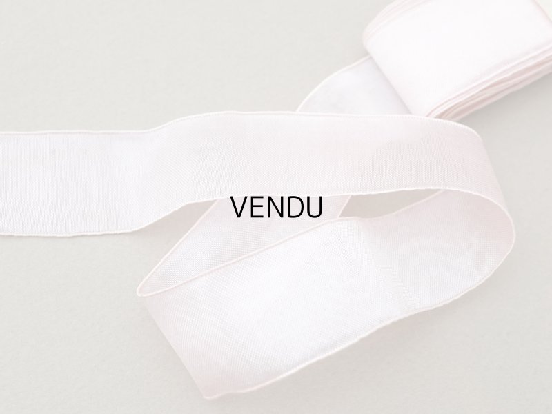 画像2: アンティーク オーガンジーのリボン ピンク 10m 