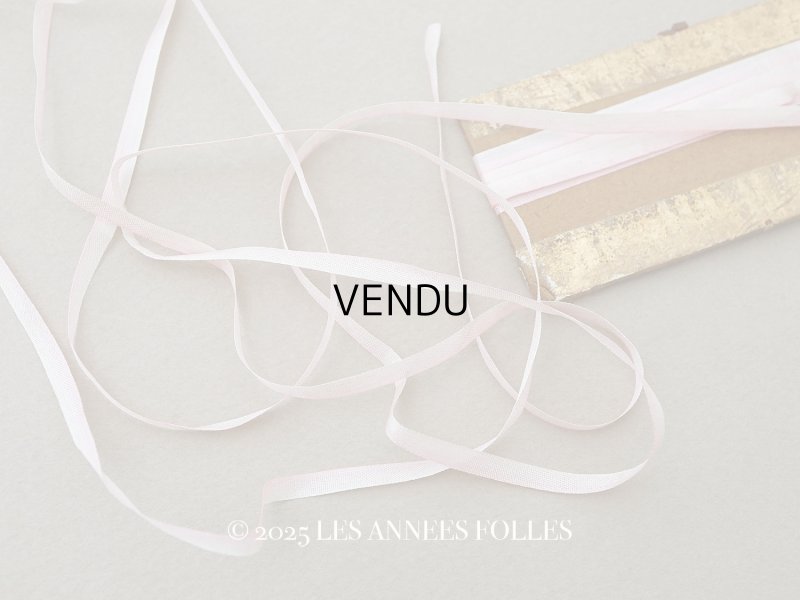 画像1: アンティーク  リボン刺繍 & ロココトリム用 シルク製 リボン パウダーピンクのグラデーション 3mm幅 3m