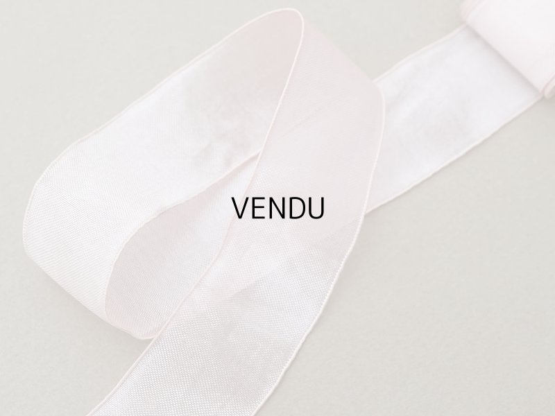 画像3: アンティーク オーガンジーのリボン ピンク 10m 