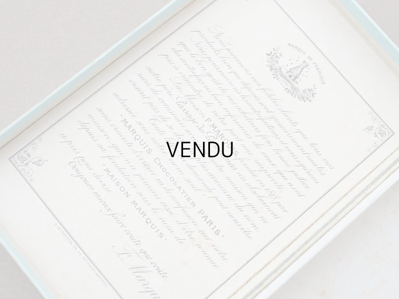 画像7: アンティーク ラングドシャのお菓子箱『ショコラ・フランソワ・ マルキ』LES LANGUES DOREES DE F.MARQUIS - CHOCOLAT FRANCOIS MARQUIS PARIS -