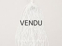 アンティーク シードビーズ クリア＆ホワイトシルバー ガラス製 35〜59g 1cm=7粒