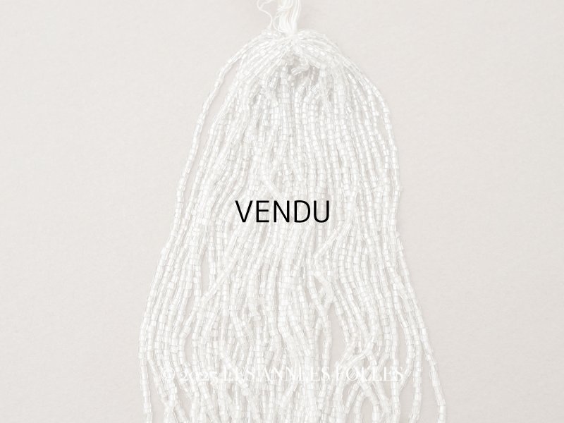 画像1: アンティーク シードビーズ クリア＆ホワイトシルバー ガラス製 35〜59g 1cm=7粒