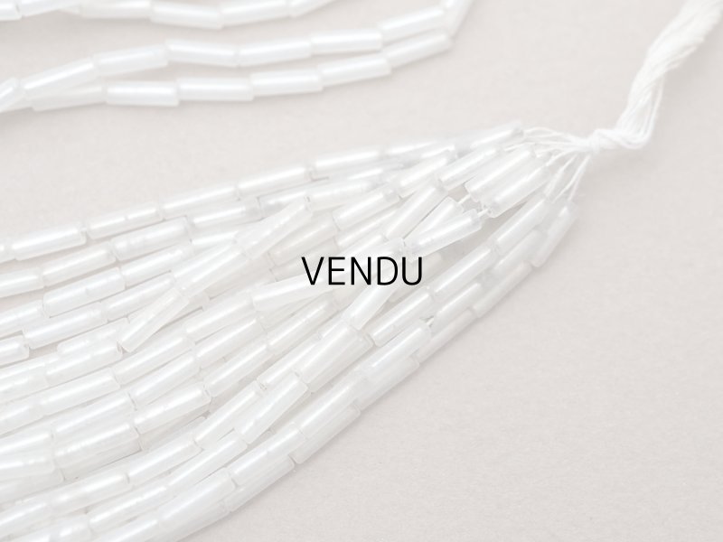 画像7: アンティーク 磨りガラス＆シルバー ガラスビーズ 7×2mm