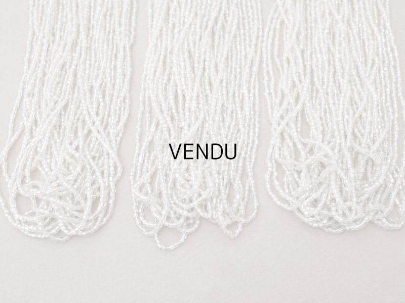 画像7: アンティーク シードビーズ クリア＆ホワイトシルバー ガラス製 35〜59g 1cm=7粒