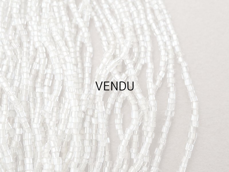 画像2: アンティーク シードビーズ クリア＆ホワイトシルバー ガラス製 35〜59g 1cm=7粒