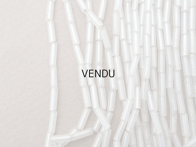 画像3: アンティーク 磨りガラス＆シルバー ガラスビーズ 7×2mm