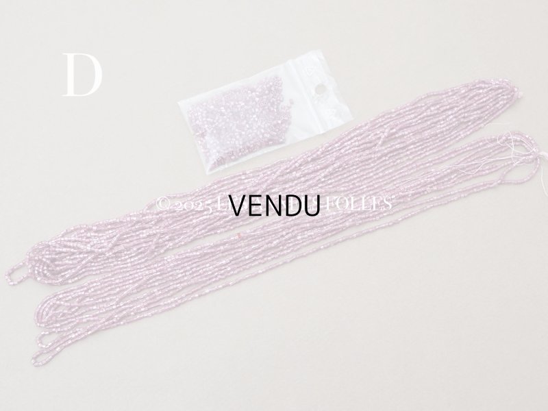 画像4: アンティーク シードビーズ カット入り ライラックピンク＆シルバー ガラス製 34〜36g