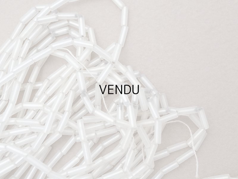 画像9: アンティーク 磨りガラス＆シルバー ガラスビーズ 7×2mm