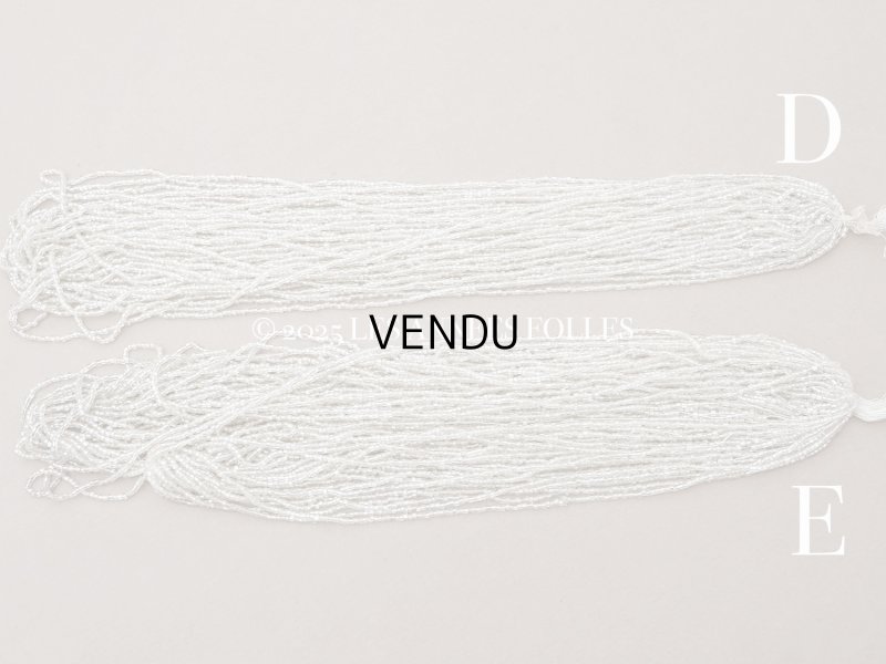 画像8: アンティーク シードビーズ クリア＆ホワイトシルバー ガラス製 35〜59g 1cm=7粒