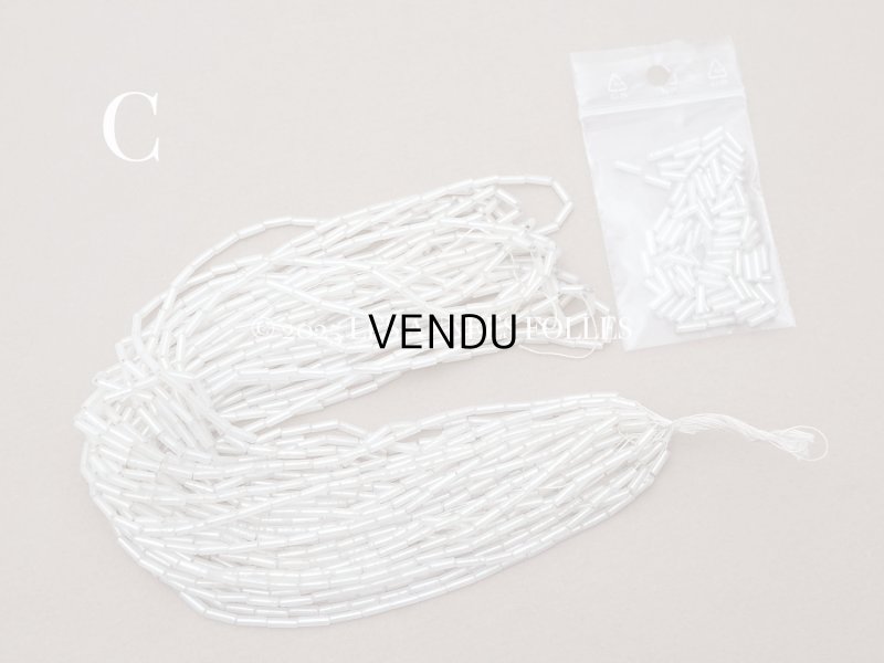 画像8: アンティーク 磨りガラス＆シルバー ガラスビーズ 7×2mm