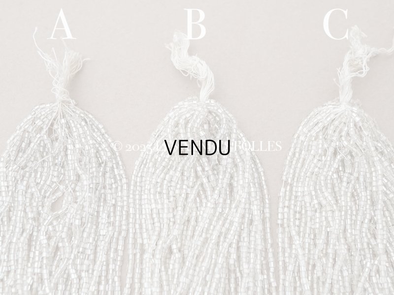 画像6: アンティーク シードビーズ クリア＆ホワイトシルバー ガラス製 35〜59g 1cm=7粒