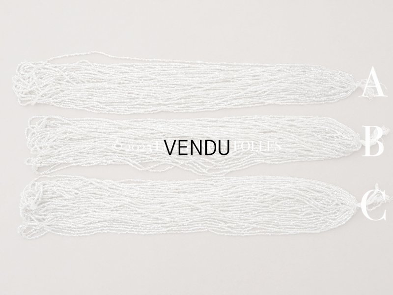 画像5: アンティーク シードビーズ クリア＆ホワイトシルバー ガラス製 35〜59g 1cm=7粒