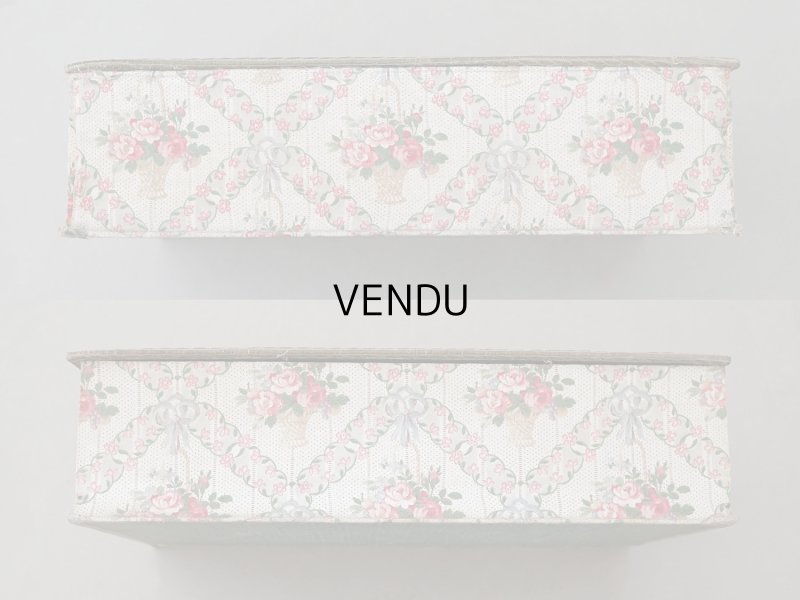 画像4: アンティーク ローズパニエ 大きなカルトナージュボックス 36×22.5×9.1cm