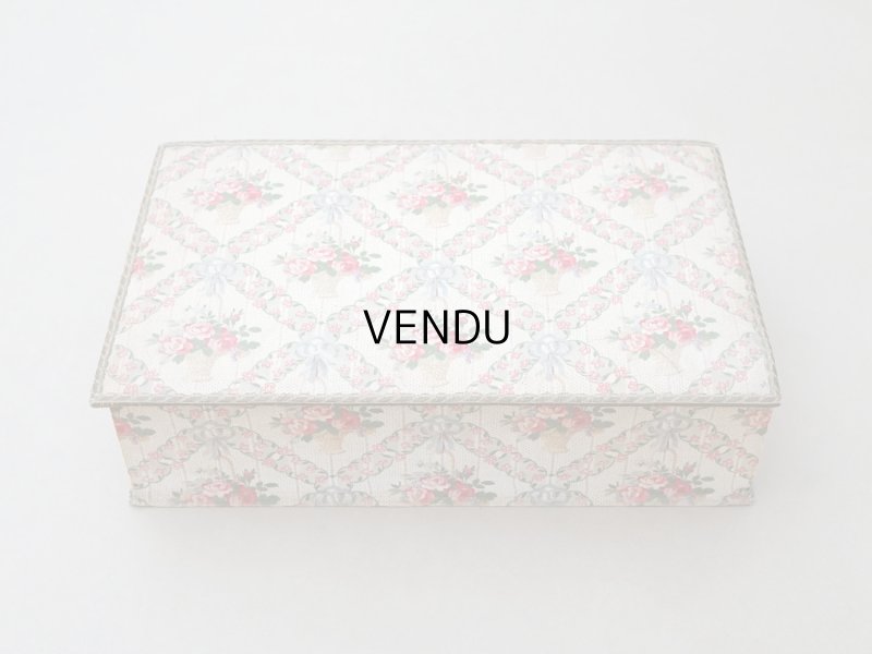 画像2: アンティーク ローズパニエ 大きなカルトナージュボックス 36×22.5×9.1cm