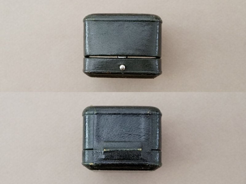 画像4: アンティーク 本革製 リングボックス 黒 ジュエリーボックス 