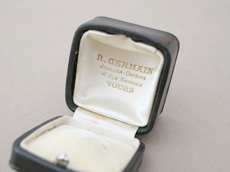 画像7: アンティーク 本革製 リングボックス 黒 ジュエリーボックス 