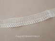 画像1: アンティーク ドット柄 スカラップ チュールレース 1.9m 2.5cm幅 オフホワイト (1)