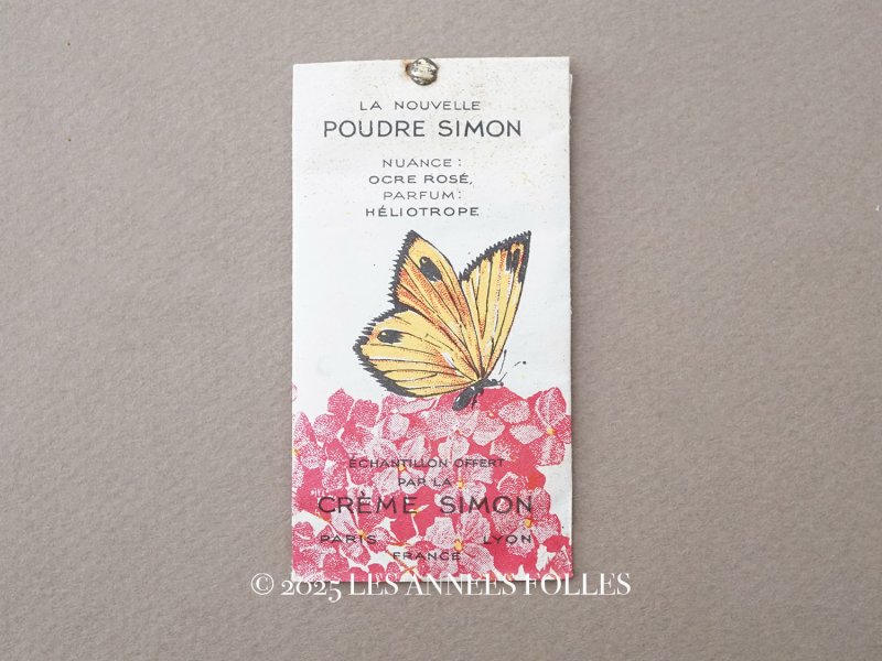 画像1: アンティーク パウダーサシェ 蝶々＆紫陽花 - POUDRE SIMON PARIS -