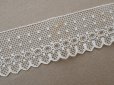 画像5: アンティーク ドット柄 スカラップ チュールレース 1.9m 2.5cm幅 オフホワイト (5)