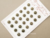 アンティーク シルク製 くるみボタン 11mm 24ピース カーキ
