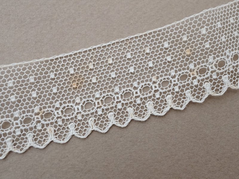画像4: アンティーク ドット柄 スカラップ チュールレース 1.9m 2.5cm幅 オフホワイト