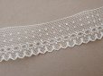 画像2: アンティーク ドット柄 スカラップ チュールレース 1.9m 2.5cm幅 オフホワイト (2)