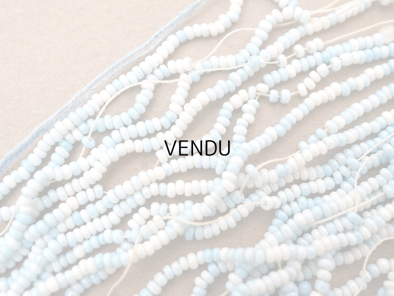 画像3: アンティーク シードビーズ ブルー&ホワイトのグラデーション 1cm=11.5粒 キャビアビーズ マイクロビーズ 76〜77g