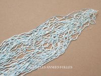 アンティーク シードビーズ ブルー&ホワイトのグラデーション 1cm=11.5粒 キャビアビーズ マイクロビーズ 76〜77g