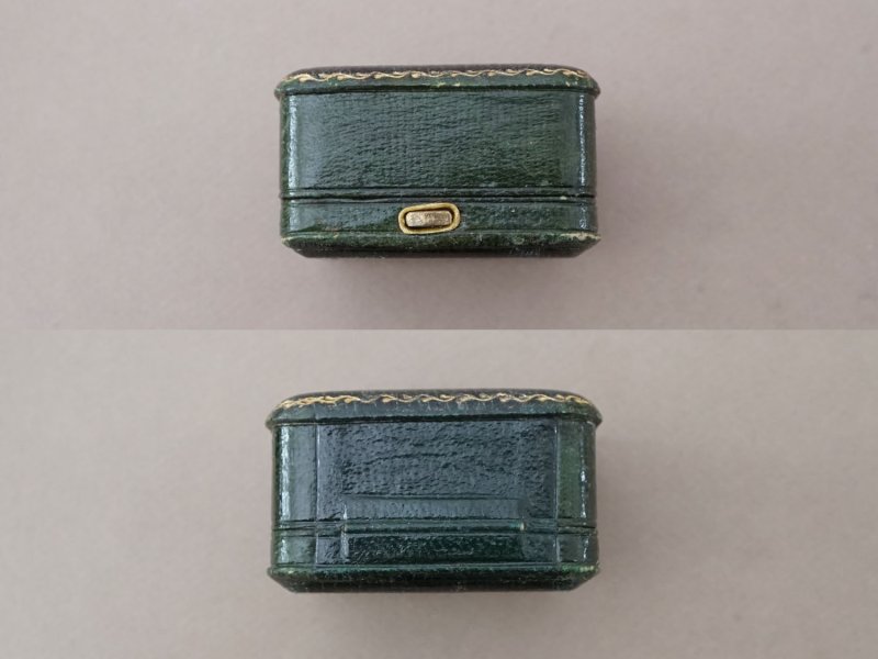 画像8: アンティーク 本革製  ジュエリーボックス グリーン