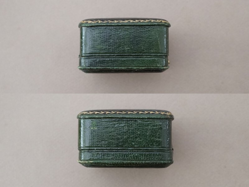 画像9: アンティーク 本革製  ジュエリーボックス グリーン