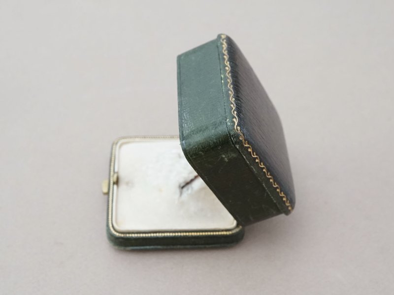 画像3: アンティーク 本革製  ジュエリーボックス グリーン