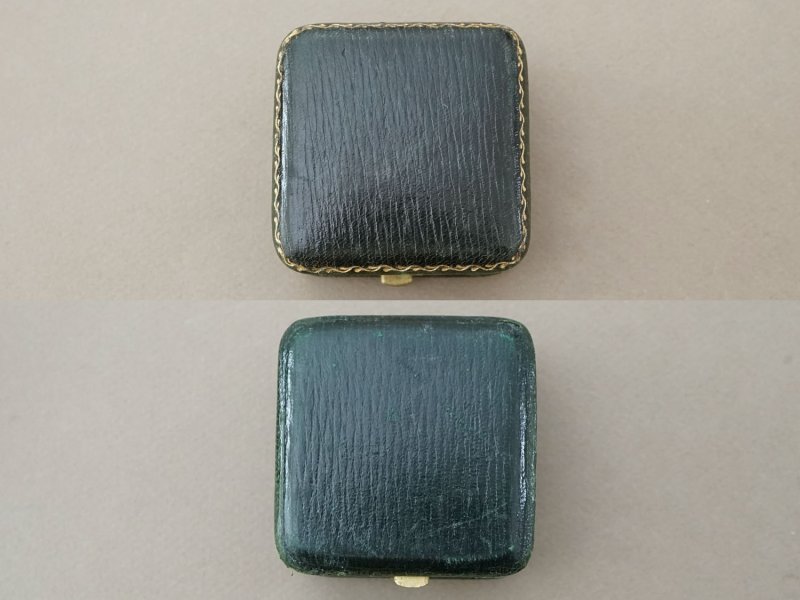 画像7: アンティーク 本革製  ジュエリーボックス グリーン