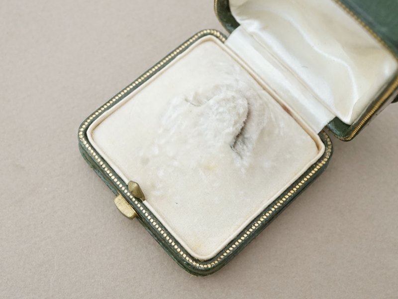 画像5: アンティーク 本革製  ジュエリーボックス グリーン