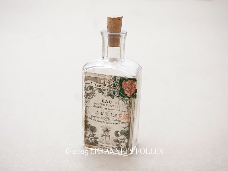 画像1: 19世紀 アンティーク 薔薇のパフュームボトル EAU DE TOILETTE - LUBIN PARIS -