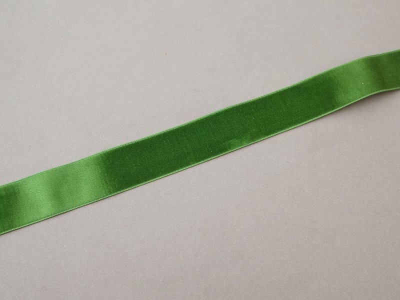 画像4: アンティーク シルク製 ベルベットのリボン アイビーグリーン ダブルフェイス 6m