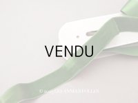 アンティーク シルク製 ベルベットのリボン アイビーグリーン ダブルフェイス 6m