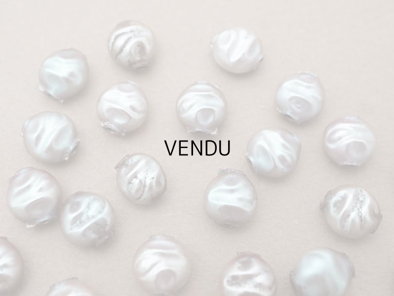 画像4: アンティーク サフィレット色 スフレビーズ 9mm 約30ピースのセット 吹きガラス製ビーズ 